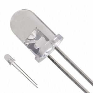 LED 5mm červená 10Cd/30mA 30°1,8-2,6V 5x8,7mm