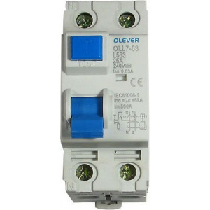 Chránič ID 240V/25A-30mA 1fázový na DIN lištu