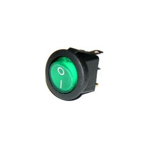 Vypínač kolískový OFF-ON 1pol.12V/16A/zelený