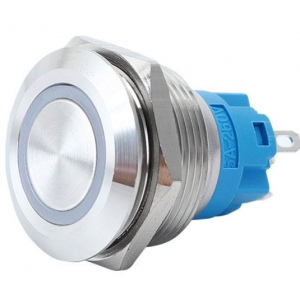 Tlačidlo OFF-(ON) 22mm 250V/5A, biele presvetlenie